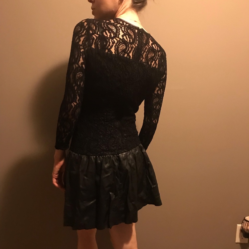Zara lace dress with faux leather skirt